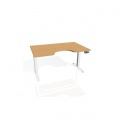 Pracovný stôl Motion Ergo, PO, 2S, 140x70,5-120,5x90 cm, buk/biela 