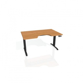 Pracovný stôl Motion Ergo, PO, 2S, 140x70,5-120,5x90 cm, jelša/čierna 
