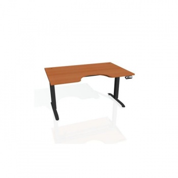 Pracovný stôl Motion Ergo, PO, 2S, 140x70,5-120,5x90 cm, čerešňa/čierna 