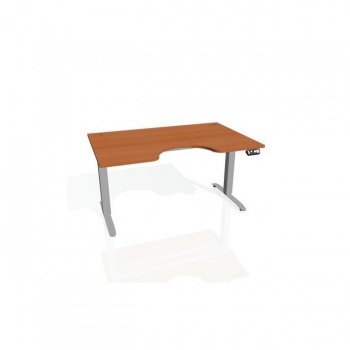 Pracovný stôl Motion Ergo, PO, 2S, 140x70,5-120,5x90 cm, čerešňa/sivá 