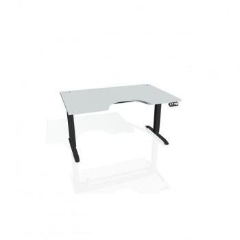 Pracovný stôl Motion Ergo, PO, 2S, 140x70,5-120,5x90 cm, sivá/čierna 