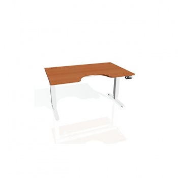 Pracovný stôl Motion Ergo, PO, 3S, 140x61-128x90 cm, čerešňa/biela 