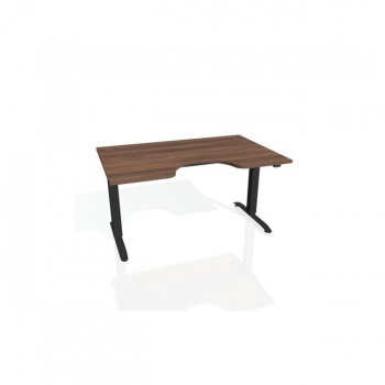 Pracovný stôl Motion Ergo, ZO, 2S, 160x70,5-120,5x90 cm, orech/čierna 