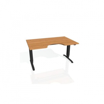 Pracovný stôl Motion Ergo, ZO, 3S, 160x61-128x90 cm, jelša/čierna 