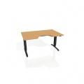 Pracovný stôl Motion Ergo, ZO, 3S, 180x61-128x90 cm, buk/čierna 