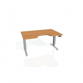 Pracovný stôl Motion Ergo, PO, 3S, 180x61-128x90 cm, jelša/sivá 