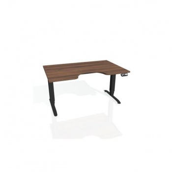 Pracovný stôl Motion Ergo, PO, 3S, 180x61-128x90 cm, orech/čierna 