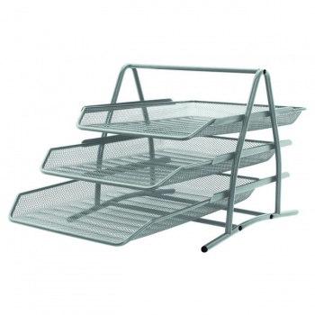 Drôtený stojan s 3 odkladačmi 350x275x278mm strieborný 