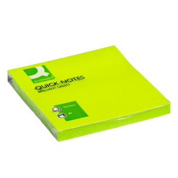 Samolepiaci bloček Q-CONNECT neónové 76x76mm zelené 