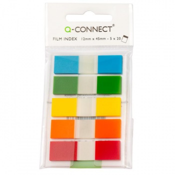 Záložky Q-CONNECT fóliové 12x43mm, 5x26 lístkov 
