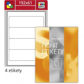 Etikety na zakladače, mix farieb, 61 x 192 mm, 400 ks 