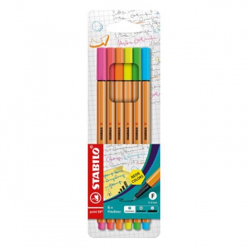 Sada linerov STABILO Point 88 neon 88/6S 