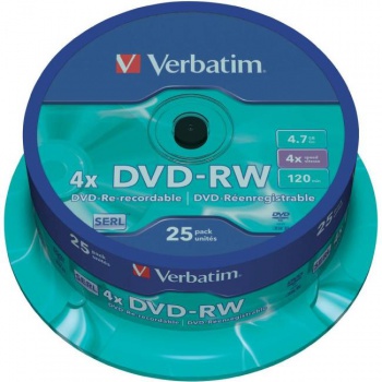 Verbatim DVD-RW 4x 4,7GB cake 25 ks 