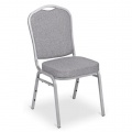Banketová stolička Silver Smooth, strieborný rám, látka sivá 