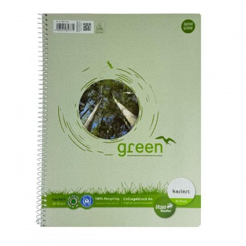 Blok College Format Werk Ursus Green A4 80 listov štvorčekový 60g recyklovaný 
