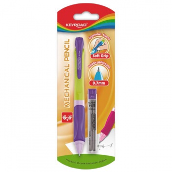 Mikroceruzka KEYROAD SMOOZZY Ergo 0,7 mm s náhr.tuhami, blister, mix farieb 