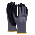 Rukavice pletené, polomáčané DONAU SAFETY Flex-Dotted, kat. II sivé veľ. 9 