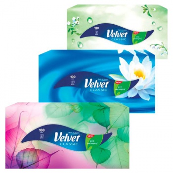 Kozmetické utierky 2-vrstv. Velvet Classic 100ks 