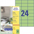 Etikety farebné 70x37mm Avery A4 100 hárkov zelené 