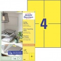 Etikety farebné 105x148mm Avery A4 100 hárkov žlté 