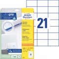 Etikety univerzálne 70x42,3mm Avery A4 25+5 hárkov 