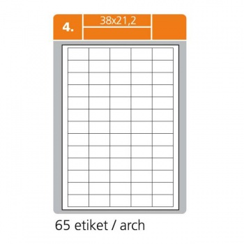 Etikety PRINT A4 38x21,2mm biele 100 hárkov 