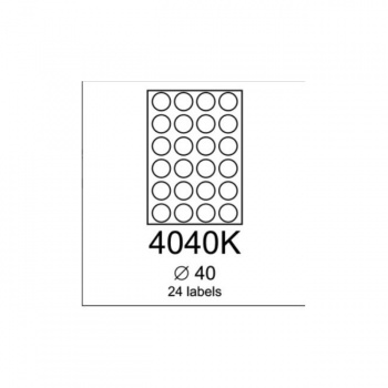 Etikety Rayfilm 40mm kruhové oranžové fluorescentné R01334040KA, 100 hárkov 