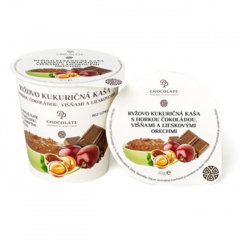 DARČEK: Ryžovo-kukuričná kaša s horkou čokoládou, višňami a lieskovcami 40g 