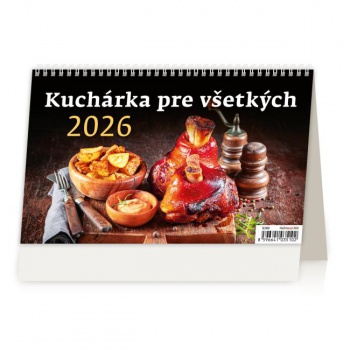 Stolový kalendár riadkový 22,6x13,9 cm - Kuchárka pre všetkých 2026 
