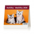 Stolový kalendár riadkový 17,1x13,9 cm - MiniMax Mačičky 2026 