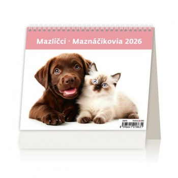 Stolový kalendár riadkový 17,1x13,9 cm - MiniMax Maznáčikovia 2026 