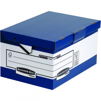 Archívna krabica s odnímacím vekom a ergonomickými rukoväťami Fellowes BANKERS BOX modrá/biela 