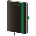 Diár BLACK GREEN týždenný vreckový A6 9x14cm 2026 