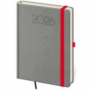 Diár New Praga týždenný A5 14,3x20,5cm tmavošedý 2026 