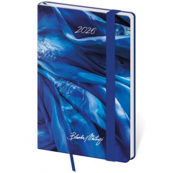 Diár Vario týždenný vreckový A6 9x14 cm s gumičkou Matragi Blue 2026 