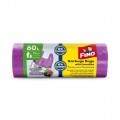 Vrecia zaväzovacie s ušami FINO Premium aromatic 60 ℓ, 14 mic., 59 x 72 cm, fialové (15 ks) 