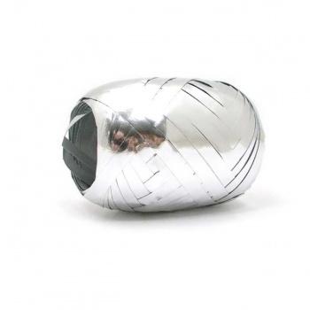 Vianočná darčeková stuha metalická strieborná 5mm x 20m 