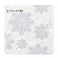 Vianočné servítky Snowflakes silver 33x33 cm, 20 ks 