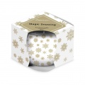 Emocio Sklo Dekor 70x62 mm Magic Snowing bielo-zlatá, vonná sviečka 
