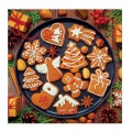 Vianočné servítky Gingerbread icing decorated 33x33 cm, 20ks 