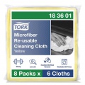 Čistiaca utierka TORK z mikrovlákna na opakované použitie 30,5x30,5 cm, žltá, 6 ks 