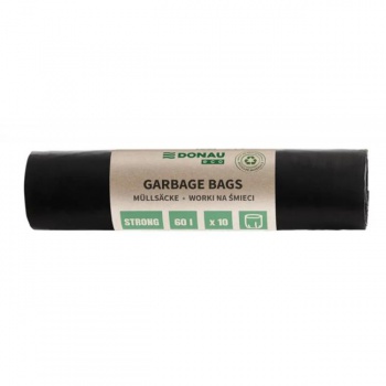Vrecia DONAU ECO strong, 60 ℓ,30 mic, 10 ks, čierne, LDPE 