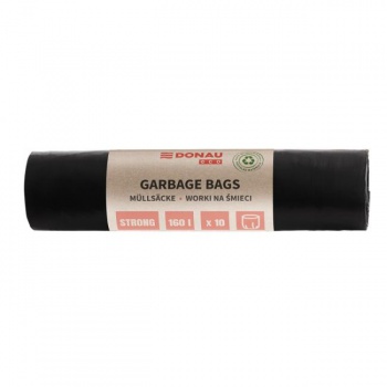 Vrecia DONAU ECO strong, ,160 ℓ, 70 mic, 10 ks, čierne, LDPE 
