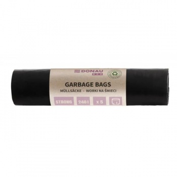 Vrecia DONAU ECO strong, 240 ℓ, 70 mic 5 ks, čierne, LDPE 