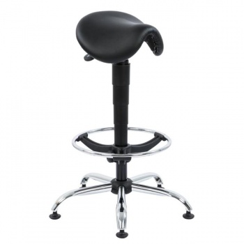 Pracovná stolička 1290 T SELLA s klzákmi +výškovo nastaviť. extend, čierna 