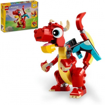 DARČEK: LEGO stavebnica Creator, Červený drak, 3 v 1 