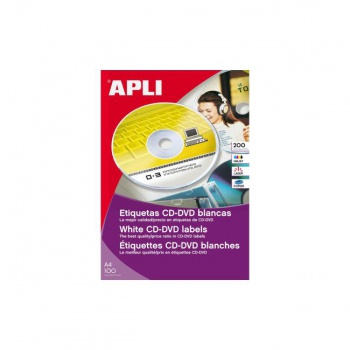 Etikety univerzálne na CD/DVD priemer 114mm Agipa 100 hárkov 