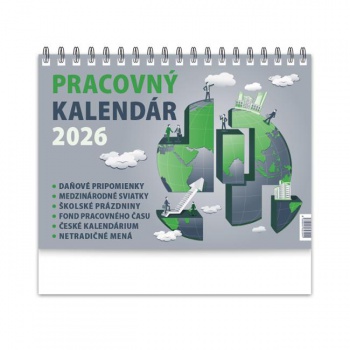 Stolový kalendár riadkový 21 x 15 cm - Pracovný malý 2026 