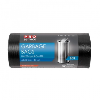 Vrecia na odpadky 60 x 80 cm, LDPE, 60 ℓ, 20 mic, 20 ks čierne 