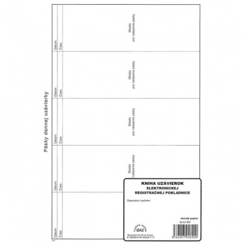 Kniha uzávierok elektr. registračnej pokladnice, A4, 96 strán, mäkká väzba 